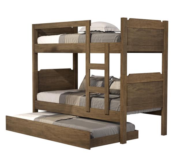 Imagem de Beliche com Cama Auxiliar, Escada e Barra de Proteção Star