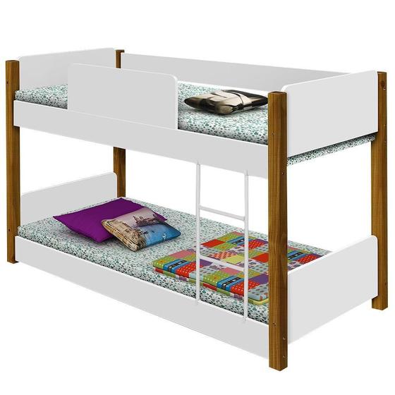 Imagem de Beliche Com Colchão infantil Branco/Mel