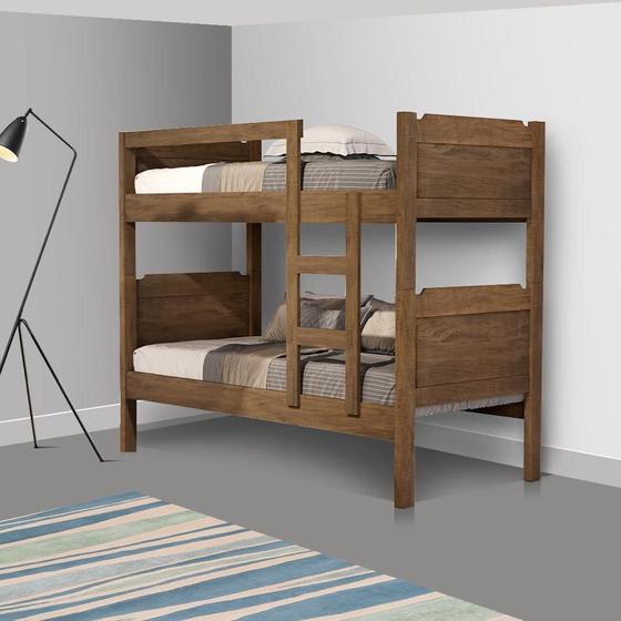 Imagem de Beliche Com Grade Em MDF Castanho Basoto