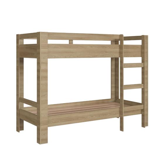Imagem de Beliche Infantil com Grade de Proteção e Escada Slim Marrom