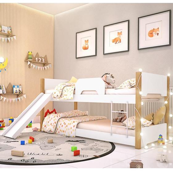 Imagem de Beliche Infantil Exclusiv com Escorregador e Cordão LED