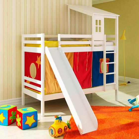 Beliche Infantil Teen Play com escorregador Tenda Casatema Menor preço em Beliche Infantil Teen Play com escorregador Tenda Casatema
