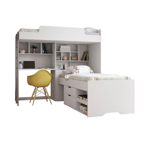 Imagem de Beliche Office New+Cama Santos Andirá Branco