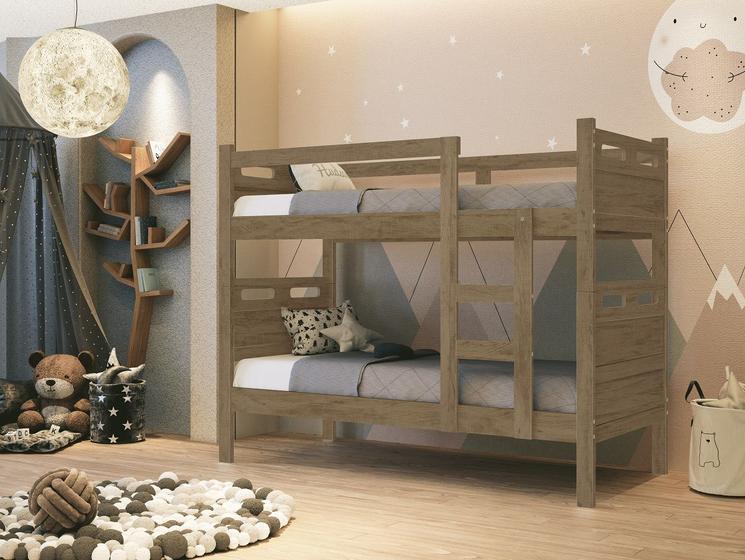 Beliche Ou Duas Camas Solteiro Reforçada - Design Moderno e Alto Padrão - Castanho Menor preço em Beliche Ou Duas Camas Solteiro Reforçada - Design Moderno e Alto Padrão - Castanho