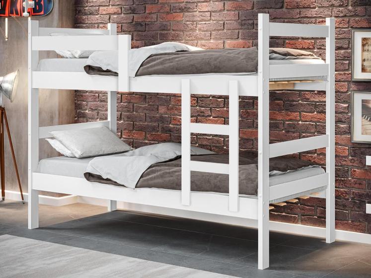 Imagem de Beliche Porto Gabrielli 100% Mdf Com  Escada -  Vira 2 Camas Solteiro  - Super Reforçada