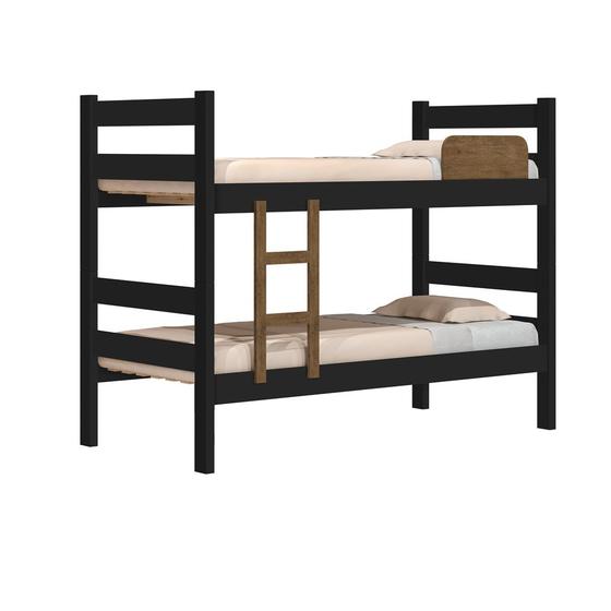 Beliche Prisma Plus 100% MDF Preto Jequitibá J&A Móveis Menor preço em Beliche Prisma Plus 100% MDF Preto Jequitibá J&A Móveis