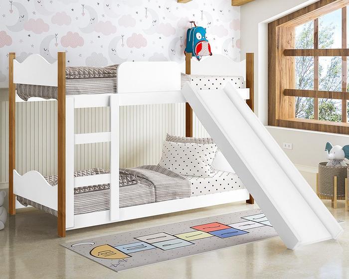 Beliche Quarto Infantil Encanto com Escorregador Menor preço em Beliche Quarto Infantil Encanto com Escorregador