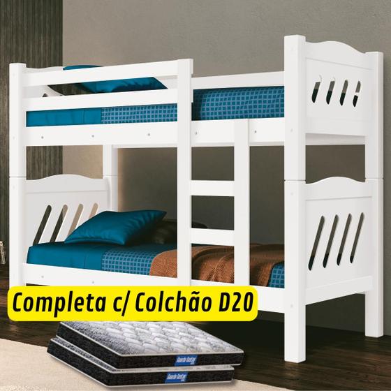 Imagem de Beliche Reforçada Barreto Lonçarcci com 2 Colchões Probel Premium D20
