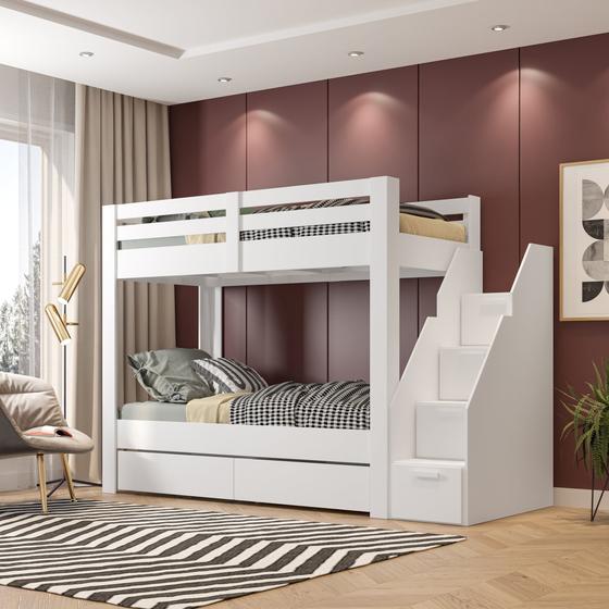 Beliche Solteiro Adulto com 2 Gavetões e 4 Nichos Star Plus Casatema Menor preço em Beliche Solteiro Adulto com 2 Gavetões e 4 Nichos Star Plus Casatema