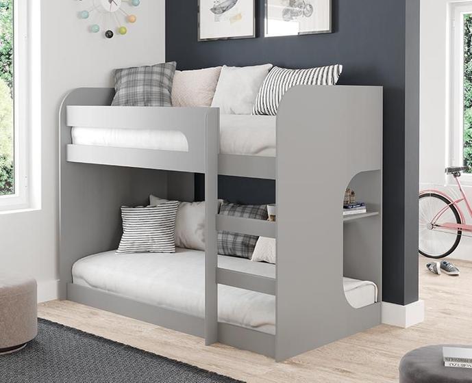 Beliche Solteiro Ema Grafite estilo montessoriano - 100% MDF Menor preço em Beliche Solteiro Ema Grafite estilo montessoriano - 100% MDF