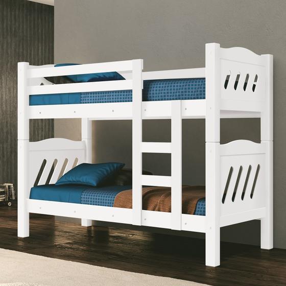 Imagem de beliche solteiro perola madeira mdf vira cama com 1 colchao