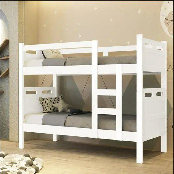 Imagem de Beliche Solteiro Rubi - Branca - Reforçada - vira duas camas