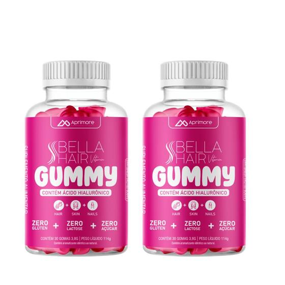 Bella Hair Vitamin Gummy p cabelo, pele e unhas Ácido hialurônico