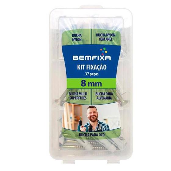 Imagem de Bemfixa - Kit Fixação Parafuso com Bucha 8mm - 37 peças