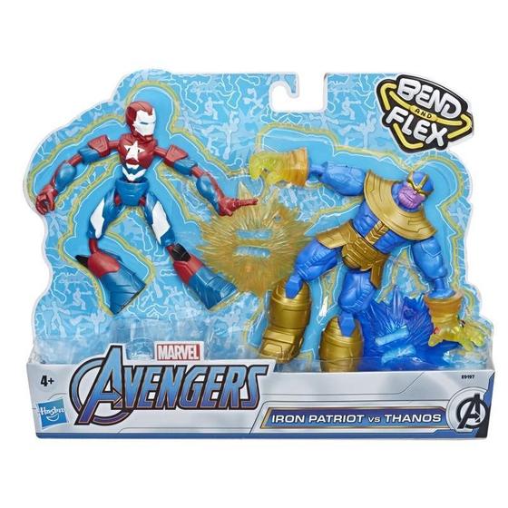 Imagem de Bendflex Pack Duplo Iron Patriot Vs Thanos - Hasbro E9197