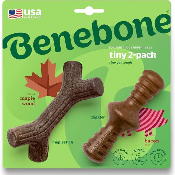 Imagem de Benebone Brinquedo Tiny 2-Pack Maplestick+Zaggler Bacon