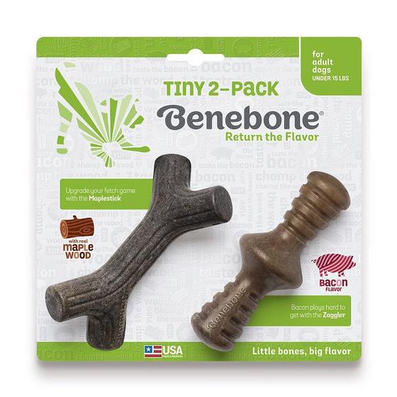 Imagem de Benebone PP Tiny 2 Pack Zaggler e Maplestick brinquedo de roer de nylon para cães pequenos