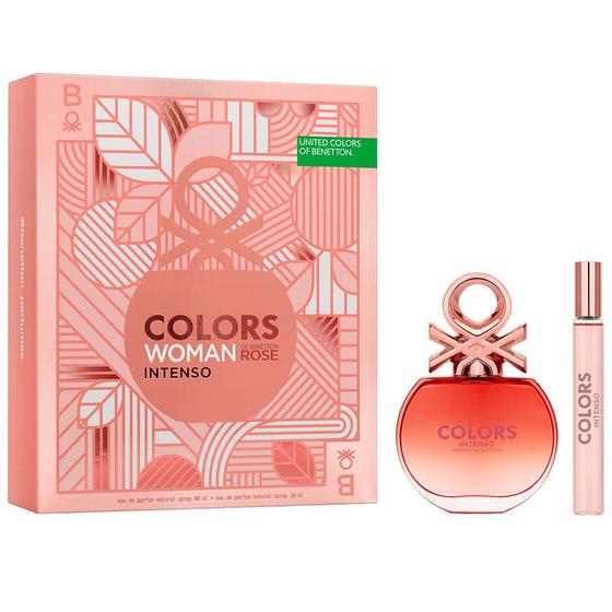Imagem de Benetton Kit United Perfume Feminino Colors Woman Rose Intenso Eau de Parfum + travel size