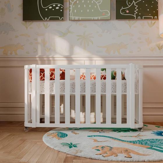 Imagem de Berço 3 em 1 de Bebê Branco Fosco Linha Evolutiva Loop Quater