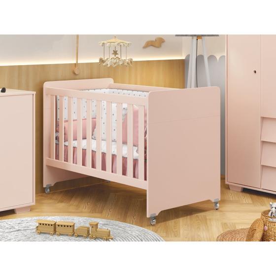 Imagem de Berço 4 em 1 Estilo Clássico Evolution Rosa fosco