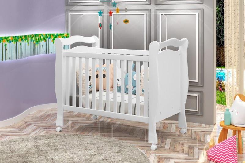 Imagem de Berço ALV Tipo Americano em MDF com Estrado em madeira com Certificado Cor Branco 100% MDF com certificado!