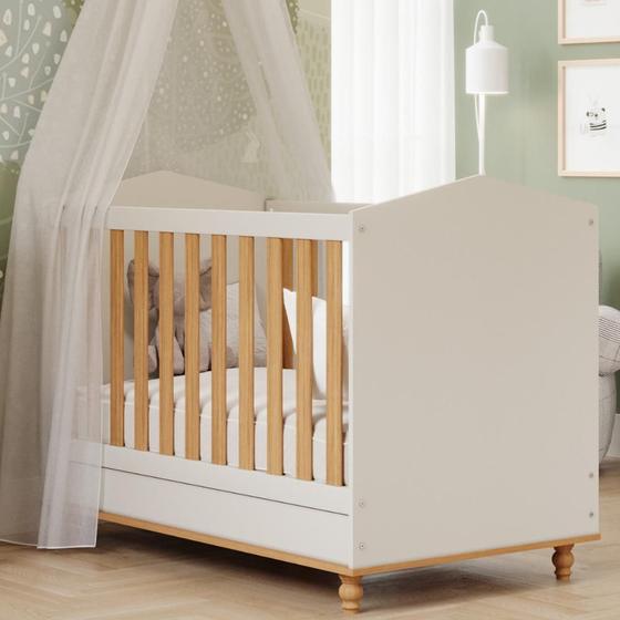 Imagem de Berço Americano 100% MDF 3 em 1 Mini cama Montessoriana