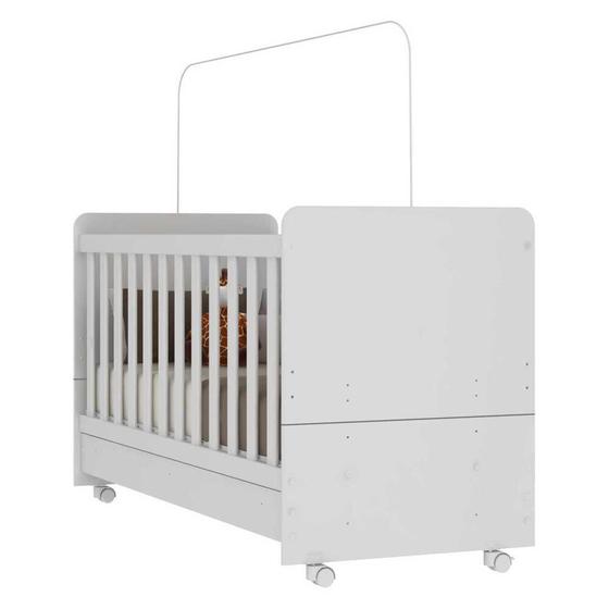 Berço Americano 3x1 com Colchão Incluso e Rodízios Pimpolho Multimóveis Branco Menor preço em Berço Americano 3x1 com Colchão Incluso e Rodízios Pimpolho Multimóveis Branco