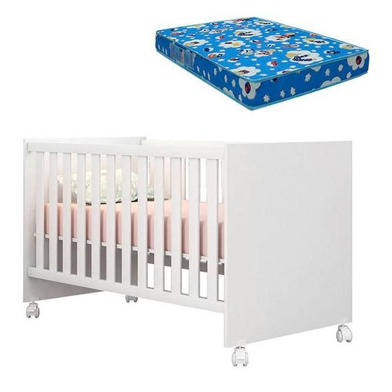 Berço Americano Doce Sonho 100 Branco Brilho com Colchão Ortobom Qmovi Imagem de Berço Americano Doce Sonho 100 Branco Brilho com Colchão Ortobom Qmovi