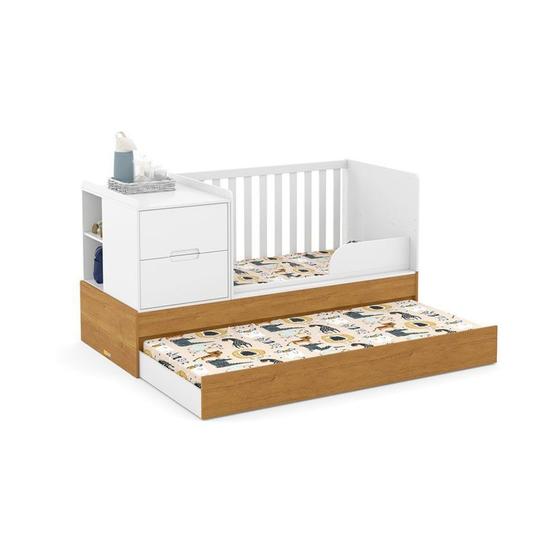 Berço Americano Formare com Grade Mutifuncional e Mini Cômoda Branco Soft/Freijó Matic Menor preço em Berço Americano Formare com Grade Mutifuncional e Mini Cômoda Branco Soft/Freijó Matic