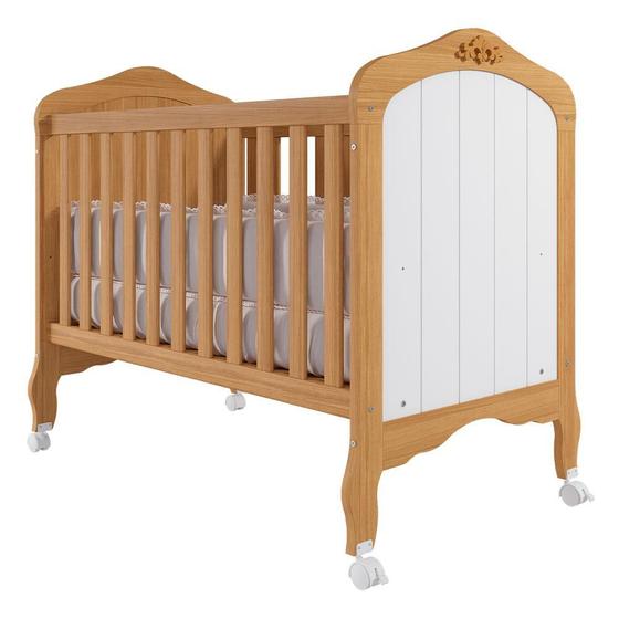 Imagem de Berço Americano que Vira Cama Harmonia Nature/Branco - Permóbili Baby 100% MDF