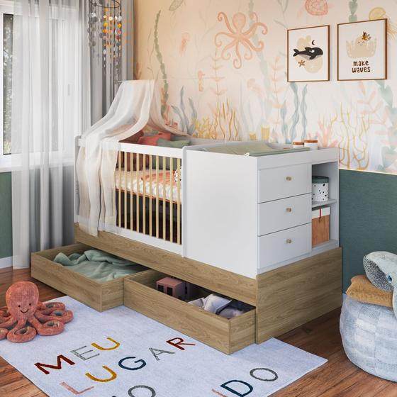Imagem de Berço Cama Multifuncional com Gavetões sem colchão Linha BB BB024 Completa Móveis