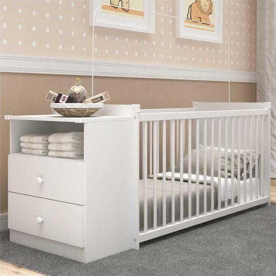 Berço Cômoda com Colchão Incluso Meu Bebê Multimóveis FG4013 Branco ...