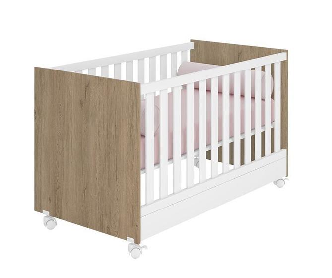 Imagem de Berço Mini Cama 2 Em 1 (Americano) Quarto Infantil Bebê C/ Colchão 4 Rodinhas/Rodízios Doce Sonho 1344