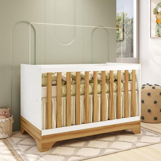 Imagem de Berço Mini Cama 3 em 1 Americano MDF Popy Retrô Móveis Peroba com Colchão Gazin