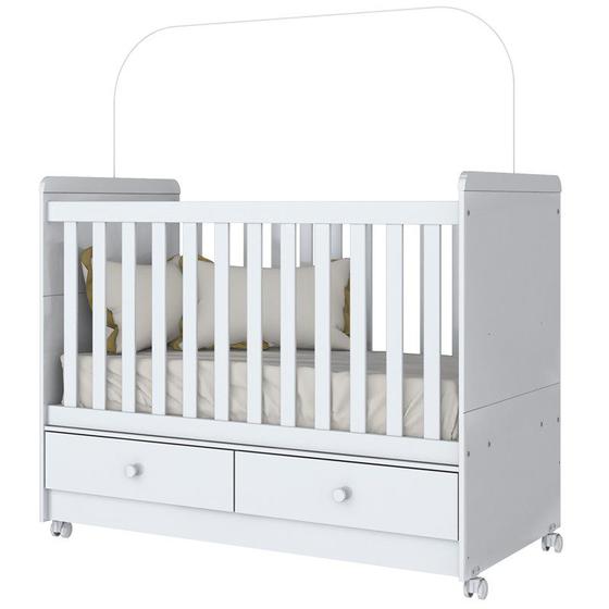 Berço Mini Cama Aquarela - Branco - Móveis Henn Menor preço em Berço Mini Cama Aquarela - Branco - Móveis Henn