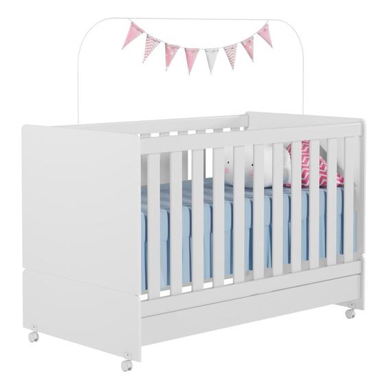 Imagem de Berço Mini Cama Com Rodízios Encanto Certificado pelo Inmetro Branco - PN Baby