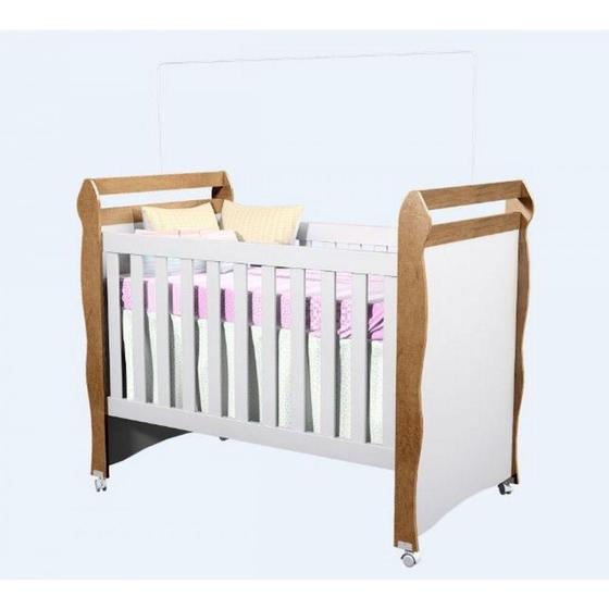 Imagem de Berço Mini Cama Mirelli Branco/Amadeirado Carolina Baby