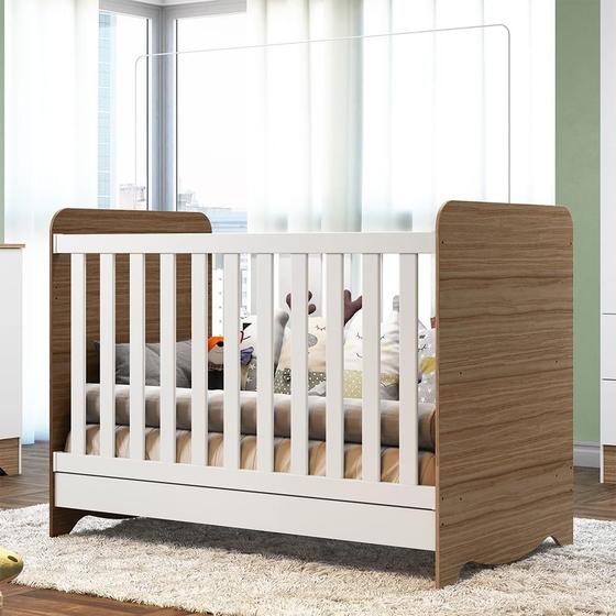 Imagem de Berço Mini Cama Padrão Americano 100% MDF 3 em 1 Suporte P/Mosquiteiro Ben Móveis Peroba