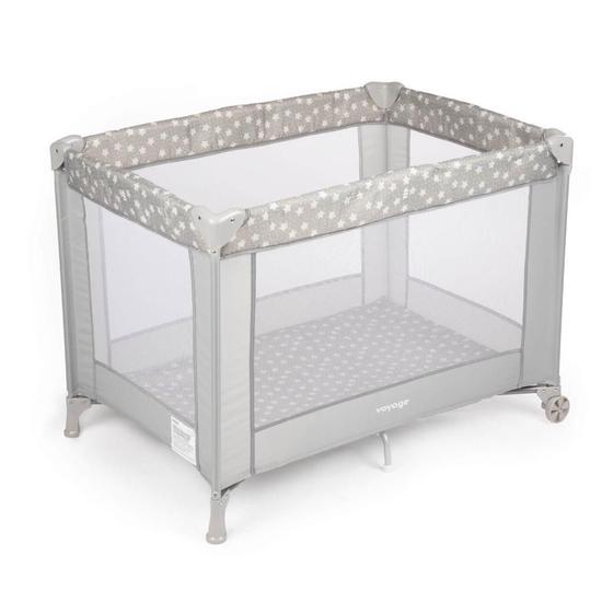 Imagem de Berço Para Bebê Portátil Cercado Fit Até 15kg Cinza Estrela Voyage