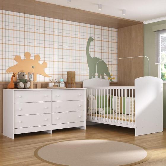 Imagem de Berço para Colchão 130 x 60cm com Cômoda Ana Lívia Multimóveis MP4291