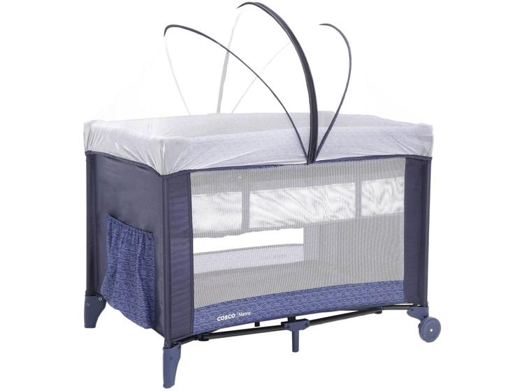 Berço Portátil Cosco Kids Nanny 2 Níveis de Altura - 0 a 18kg Azul Imagem de Berço Portátil Cosco Kids Nanny 2 Níveis de Altura