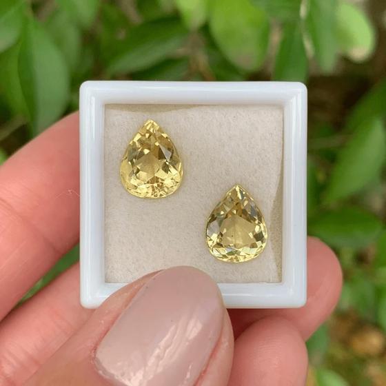 Imagem de Berilo Amarelo Gota Par 4,80ct