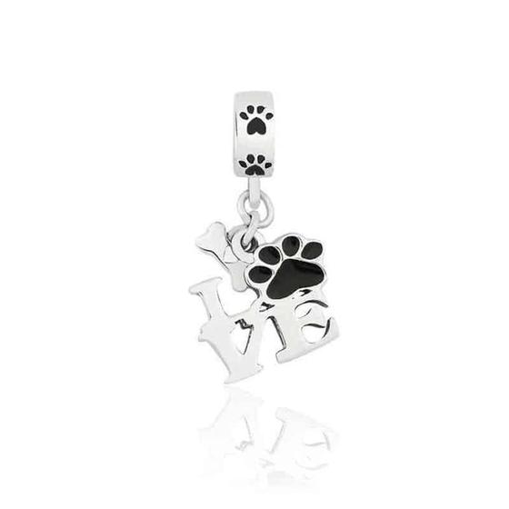 Imagem de Berloque AMO MEU PET em Prata S925 para pulseiras modelo Pandora ou Vivara