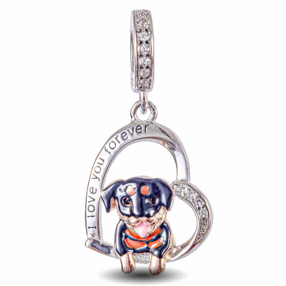 Imagem de Berloque Charm Pingente Rottweller Em Prata 925