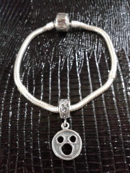 Imagem de Berloque Charms P/ Pulseira Prata 925 Rosto Mickey