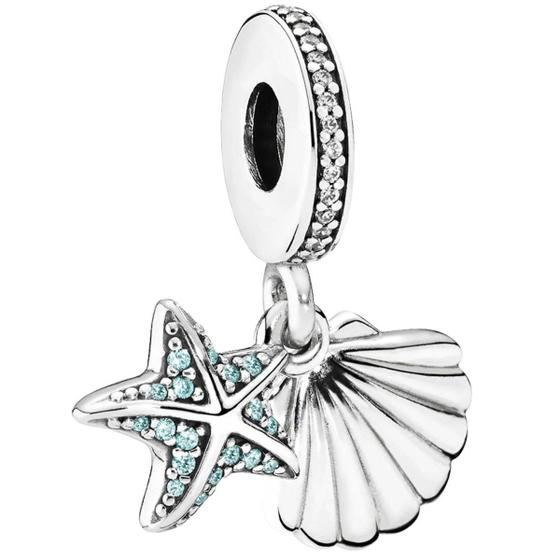 Imagem de Berloque Charms Pingente Concha Estrela do Mar Prata 925