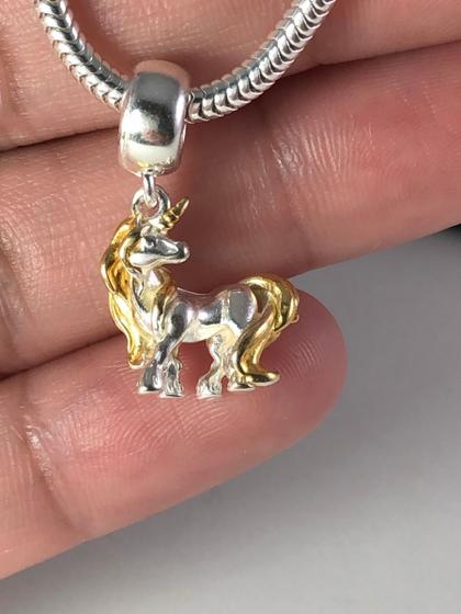 Imagem de Berloque Charms Prata Legitima 925 Unicornio