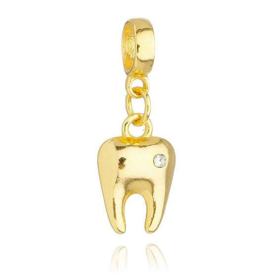 Imagem de Berloque Dente Odontologia Banhado a Ouro 18k