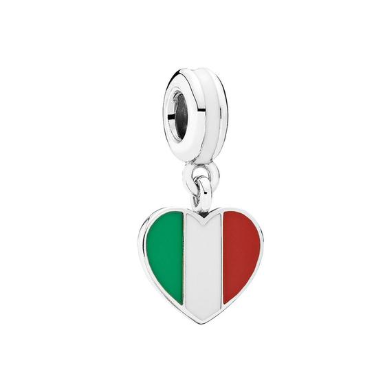 Imagem de Berloque I LOVE ITALIA em Prata S925 para pulseiras modelo Pandora ou Vivara