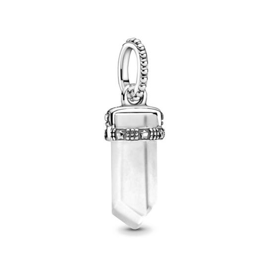 Imagem de Berloque PINGENTE CRISTAL BRANCO em Prata S925 para pulseiras modelo Pandora ou Vivara